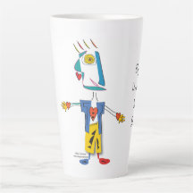 'PeaKasso King of Hearts' - Latte Mug
