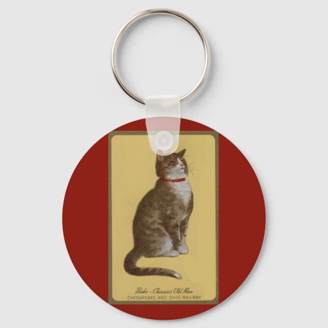 Peake, Chessie’s Old Man tomcat tabby cat Key Ring (Front)