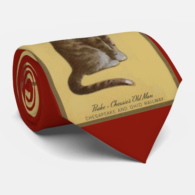 Peake, Chessie’s Old Man tomcat tabby cat Tie (Rolled)