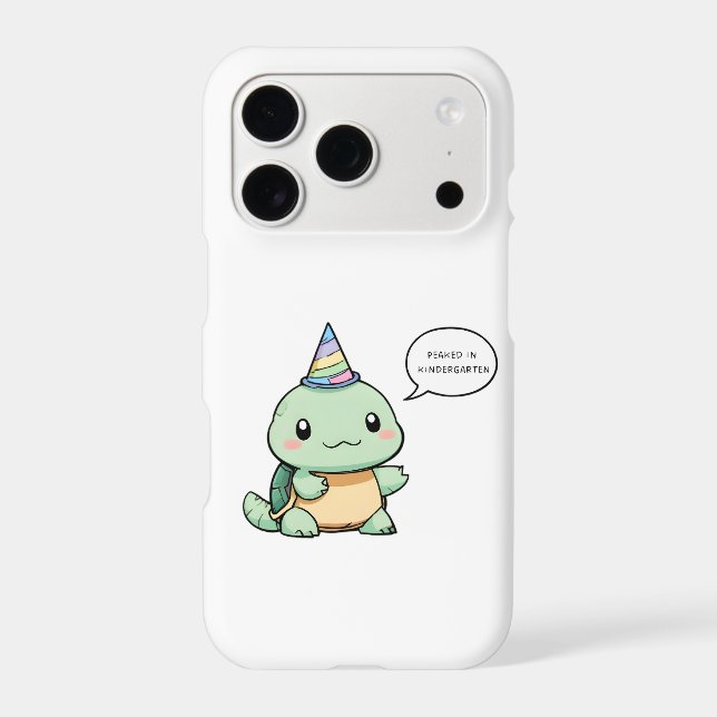 "Peaked In Kindergarten" Funny Turtle Design (Back)