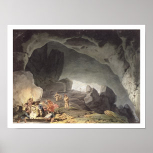 Peaks Hole, Derbyshire (colour engraving) Poster