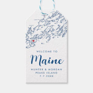Peaks Island Maine Elegant Modern Wedding Favour Gift Tags