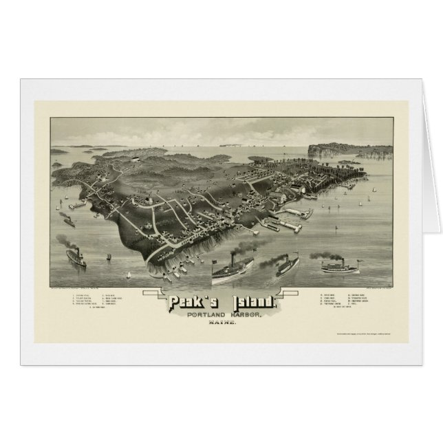 Peak's Island, ME Panoramic Map - 1886 (Front Horizontal)