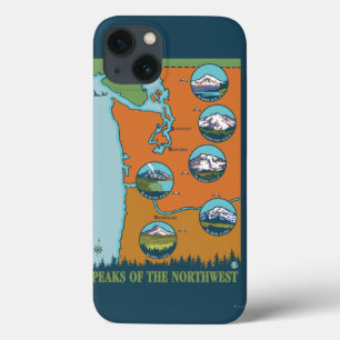 Peaks of the Northwest - 5 Different Mountains iPhone 13 Case