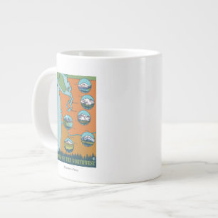 Peaks of the Northwest - 5 Different Mountains Large Coffee Mug