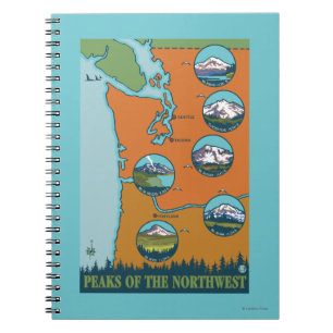 Peaks of the Northwest - 5 Different Mountains Notebook