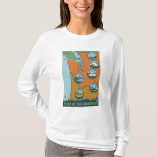 Peaks of the Northwest - 5 Different Mountains T-Shirt