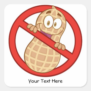 Peanut Allergy 2 (customisable) Square Sticker