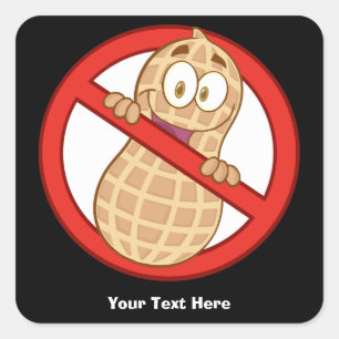 Peanut Allergy 2 (customisable) Square Sticker