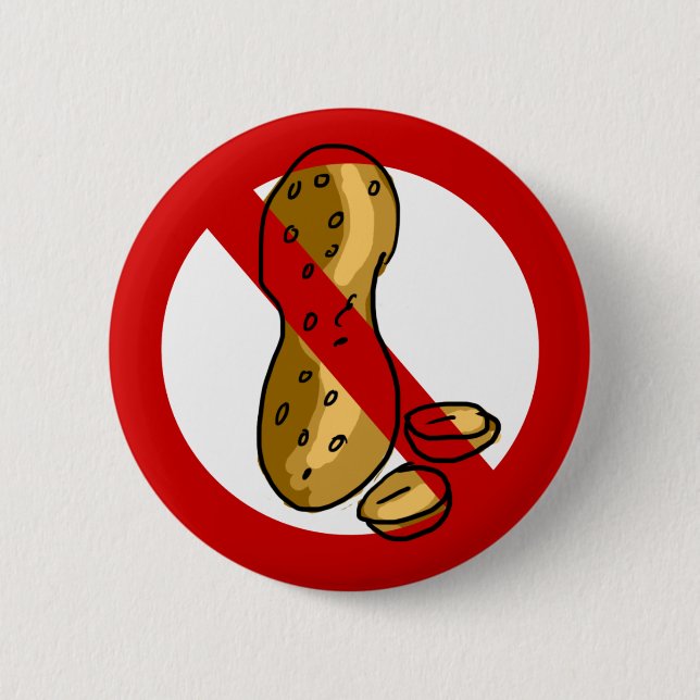 Peanut allergy 6 cm round badge (Front)