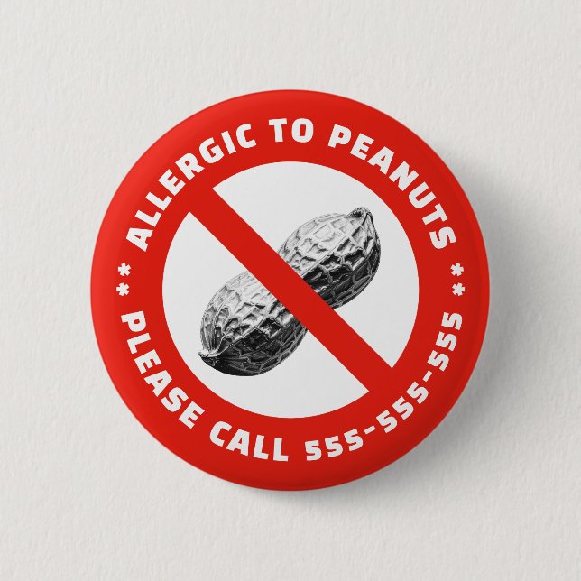 Peanut allergy  6 cm round badge (Front)
