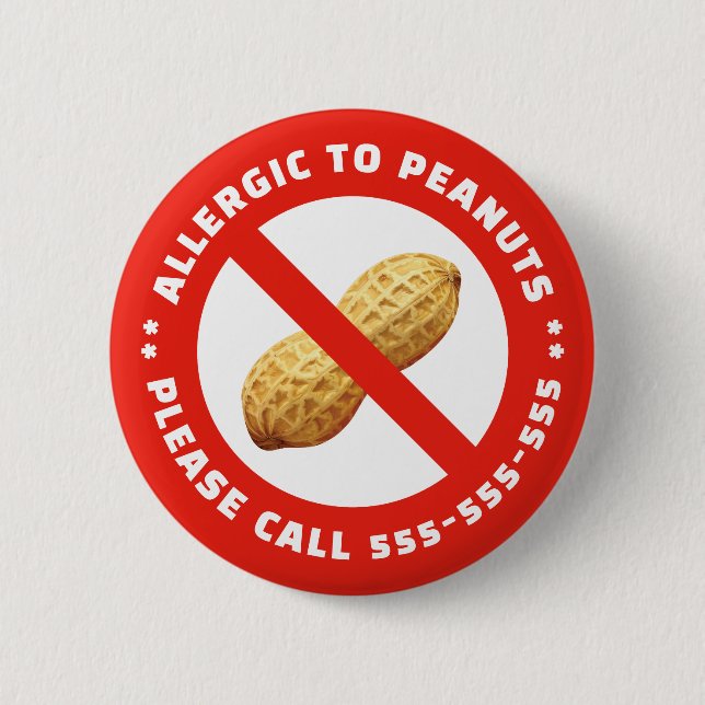 Peanut allergy  6 cm round badge (Front)
