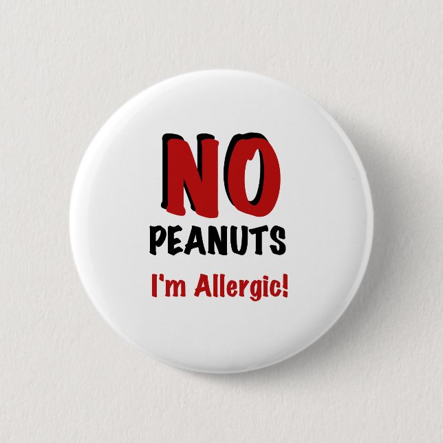 Peanut Allergy 6 Cm Round Badge (Front)