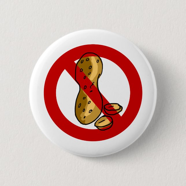 Peanut allergy 6 cm round badge (Front)