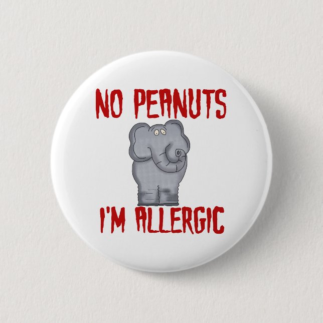 Peanut Allergy 6 Cm Round Badge (Front)