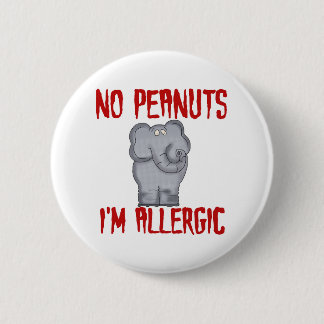 Peanut Allergy 6 Cm Round Badge