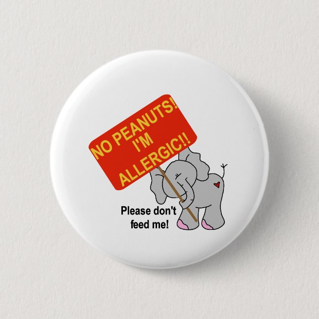 Peanut Allergy 6 Cm Round Badge (Front)