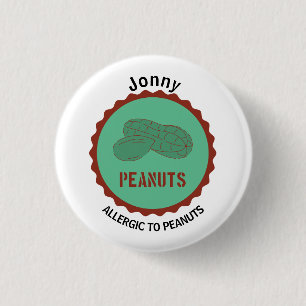 Peanut Allergy Alert Editable Name 3 Cm Round Badge