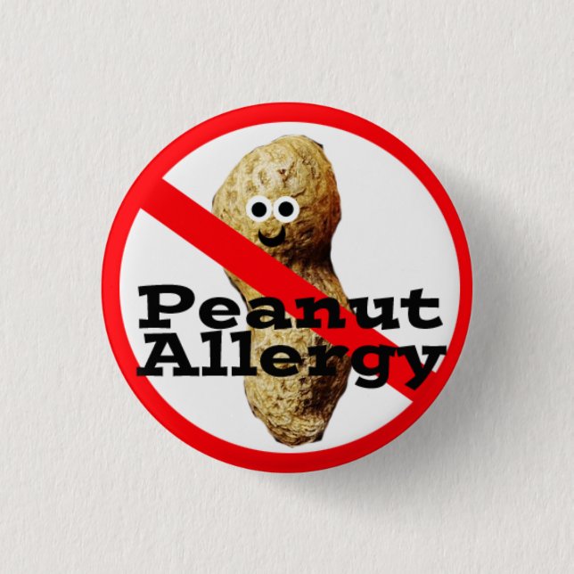 Peanut Allergy Pin Button Medical Alert (Front)