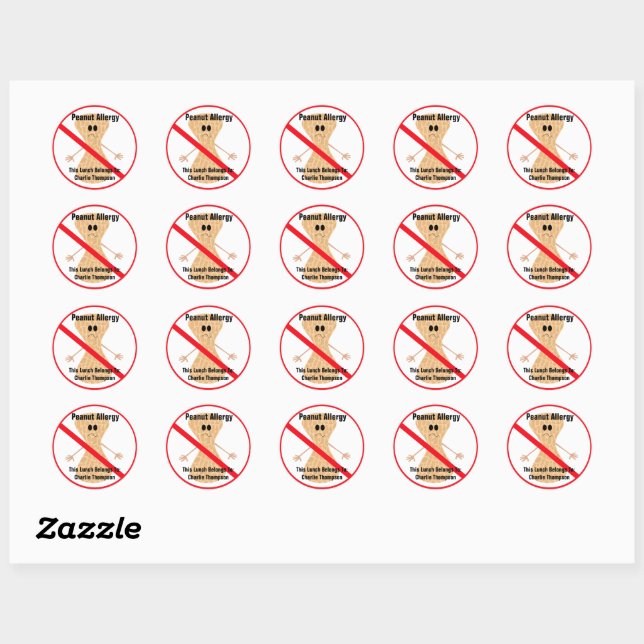 Peanut Allergy Sticker (Sheet)