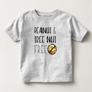 Peanut and Tree Nut Free Symbol Nut Allergy Alert Toddler T-Shirt