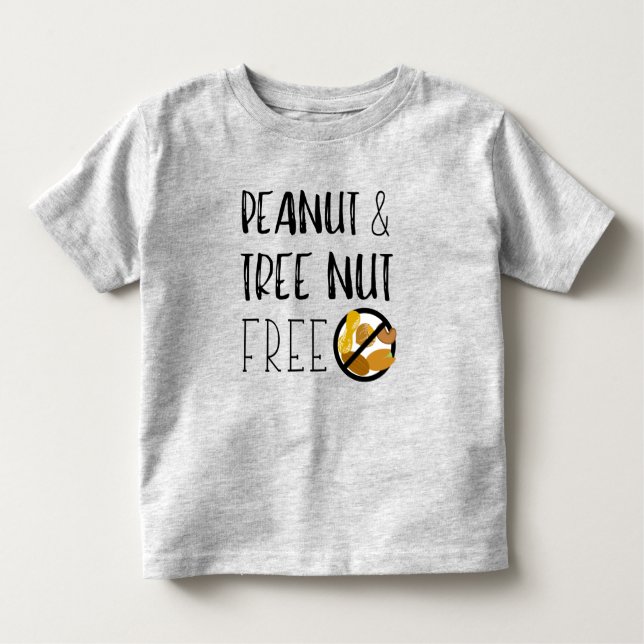 Peanut and Tree Nut Free Symbol Nut Allergy Alert Toddler T-Shirt (Front)