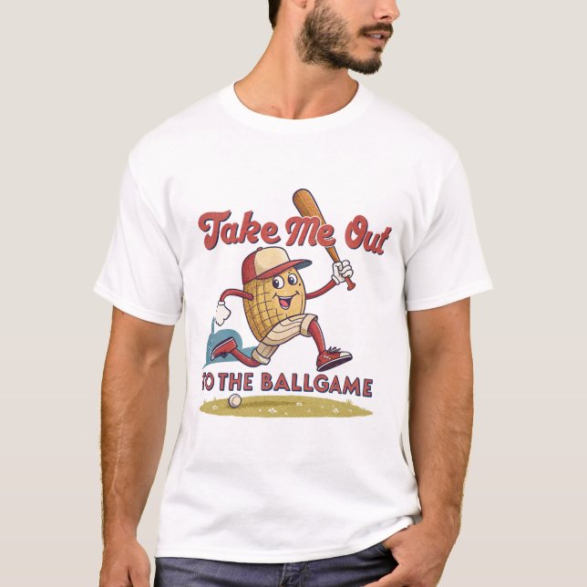 Peanut at Bat: Baseball Fun T-Shirt (Front)