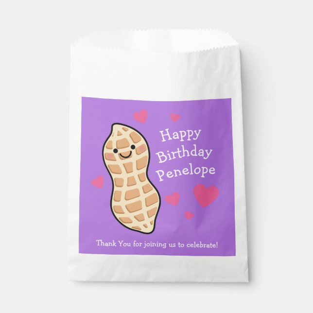 Peanut Birthday Party Cute Kids Cartoon Nut Favour Bag (Front)