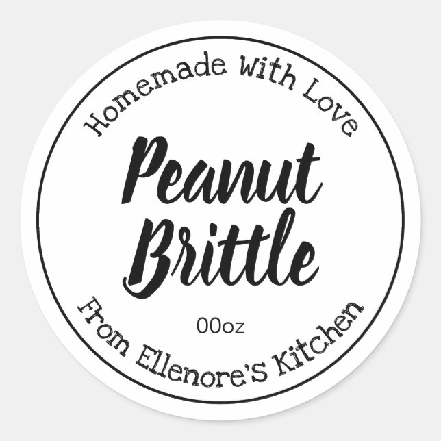 Peanut Brittle Classic Round Sticker (Front)