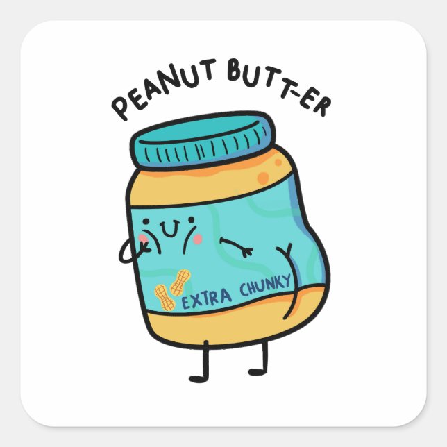 Peanut Butt-er Peanut Pun Sticker (Front)