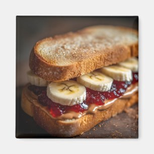 Peanut Butter and Grape Jelly Sandwich Magnet