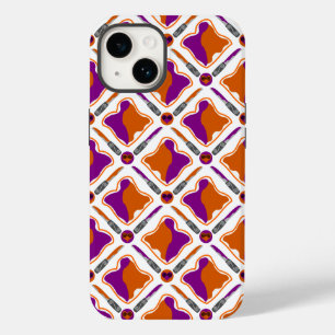 Peanut Butter and Grape Jelly Seamless Pattern iPhone Case