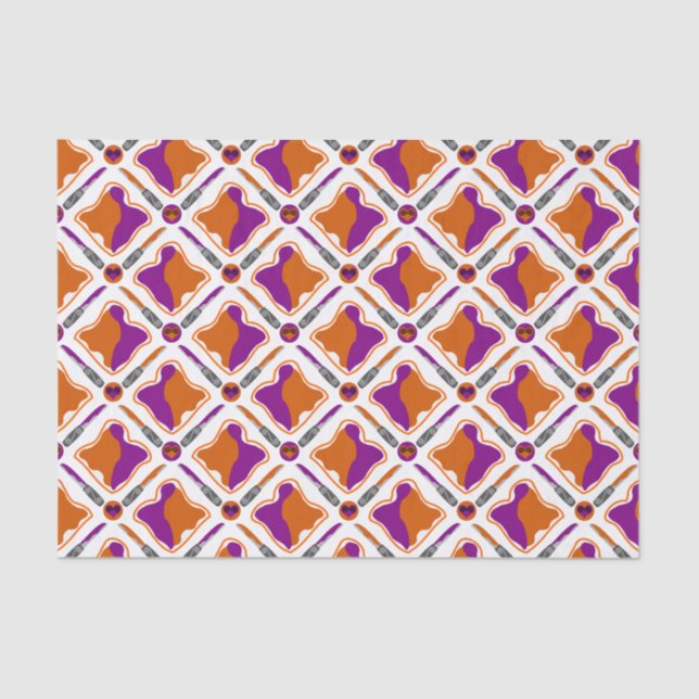 Peanut Butter and Grape Jelly Seamless Pattern Tissue Paper (Front)