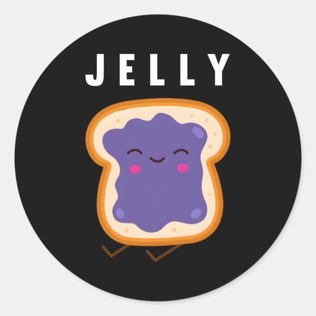 Peanut Butter And Jelly Best Friend Classic Round Sticker (Front)