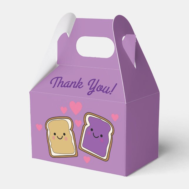 Peanut Butter and Jelly Birthday Party PBJ Favour Box (Front Side)