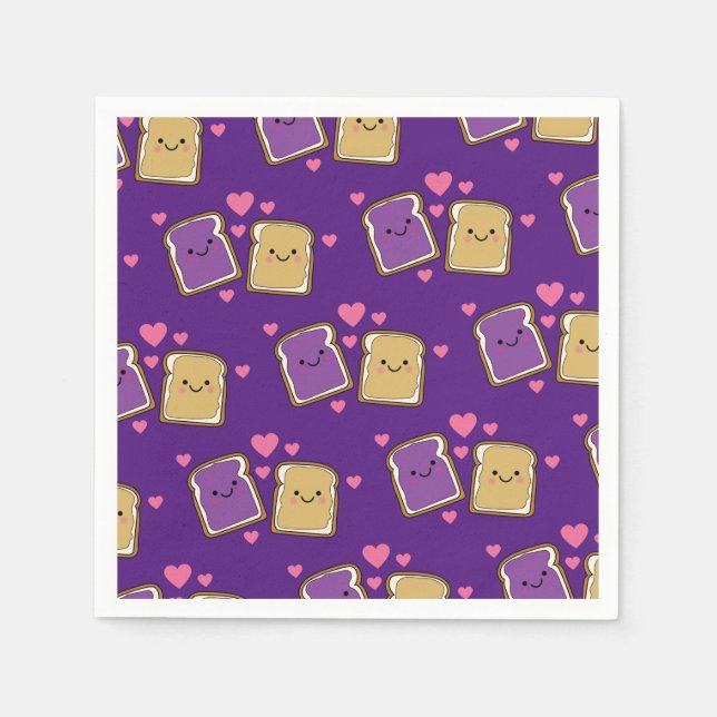 Peanut Butter and Jelly Birthday Party PBJ Napkin (Front)