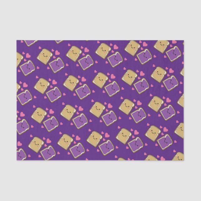 Peanut Butter and Jelly Birthday Party PBJ Tissue Paper (Front)