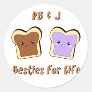 Peanut Butter and Jelly Classic Round Sticker