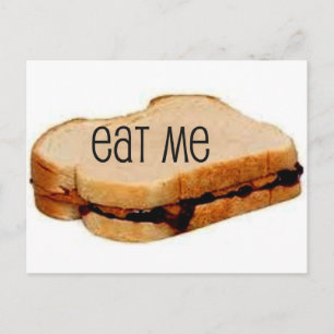 Peanut Butter and Jelly "EAT ME" SANDWICH PRINT Postcard