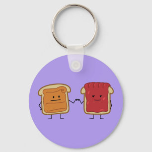 Peanut Butter and Jelly Fist Bump friends toast Key Ring