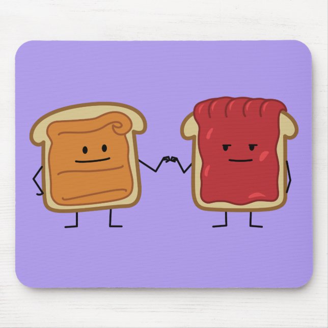 Peanut Butter and Jelly Fist Bump friends toast Mouse Pad (Front)
