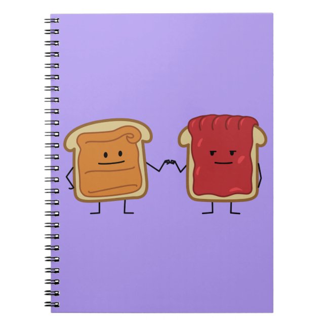 Peanut Butter and Jelly Fist Bump friends toast Notebook (Front)