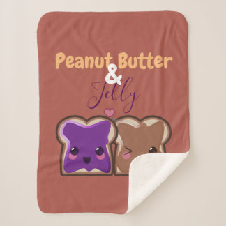 Peanut Butter and Jelly Love Sherpa Blanket