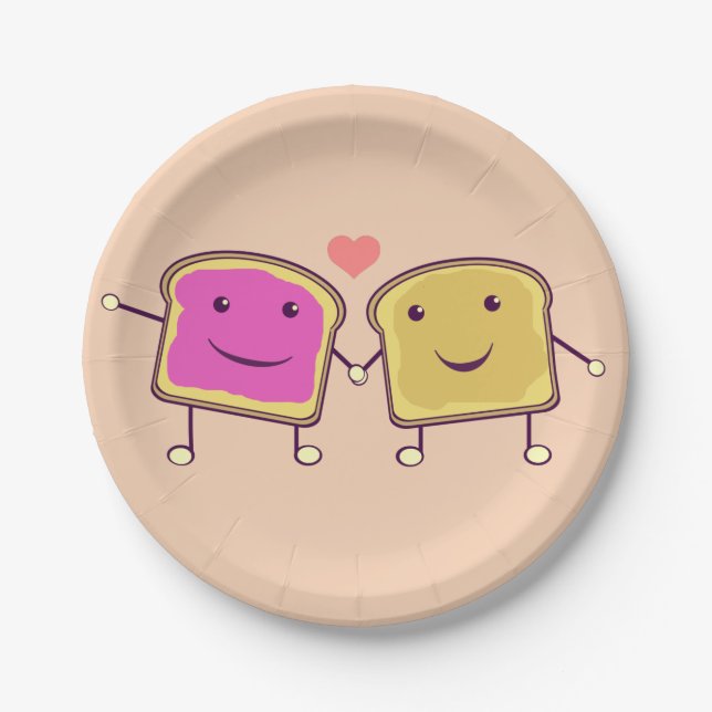 Peanut Butter and Jelly Pals Paper Plate (Front)