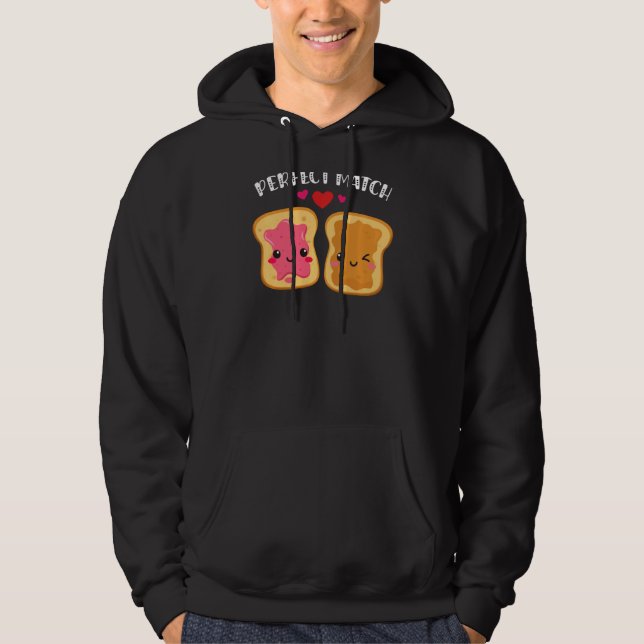 Peanut Butter And Jelly Perfect Match Best Friend  Hoodie (Front)