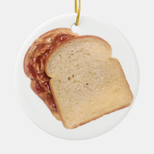 Peanut Butter and Jelly Sandwich Ceramic Tree Decoration