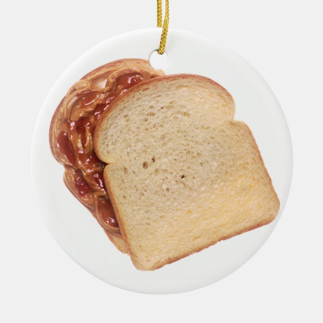 Peanut Butter and Jelly Sandwich Ceramic Tree Decoration (Front)