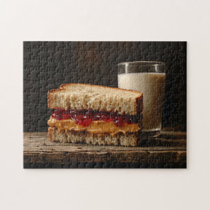 Peanut Butter and Jelly Sandwich Milk Jigsaw Puzzle