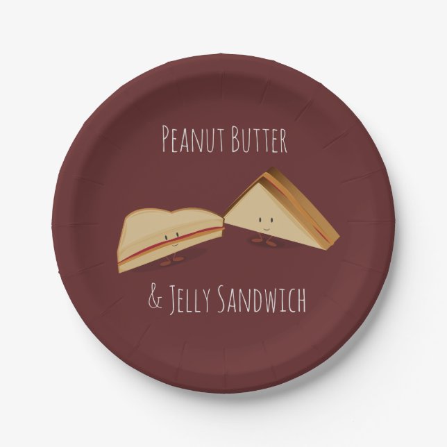 Peanut Butter and Jelly Sandwich | Paper Plate (Front)
