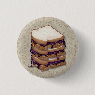 Peanut Butter and Jelly Sandwiches 3 Cm Round Badge